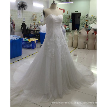 Aoliweiya Brand New Real Sample Bridal Wedding Dress with Lace